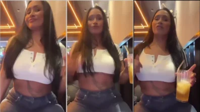 Alessandra Marques filming in public