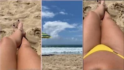 Lais displayed in sensual bitching on the beach