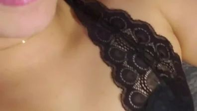 Luana kazaki in black lingerie showing