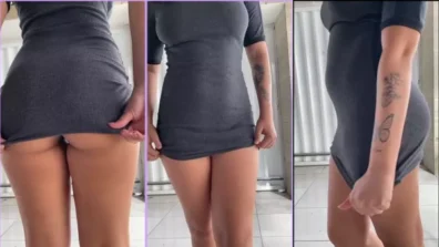 Naughty lorrana joyce showing black dress pussy