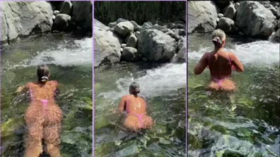 AMR.777 taking a bath in the waterfall