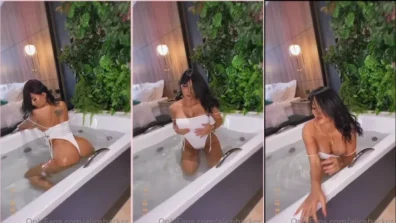 Alice Backer provoking in the bathtub