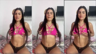 Malee Prado squeezing her hard breasts