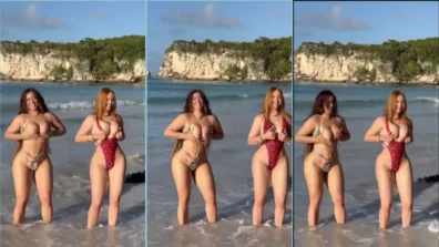Sabrina Andreina de Swim with Colombian dancing