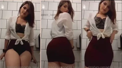 White Fairy recorded a naughty video in the public bathroom