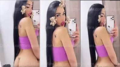 In front of the mirror Carolina Tobon recorded a video without panties