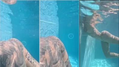 Beautiful and hot delettraaooficial taking a pool bath