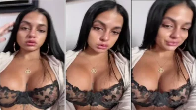 Dubraska showing the breasts in transparent lingerie