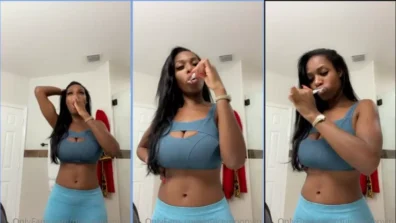Dulce Moon Filming Brushing her teeth