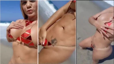 Elena Bayona all sexy on the beach, causing a lot