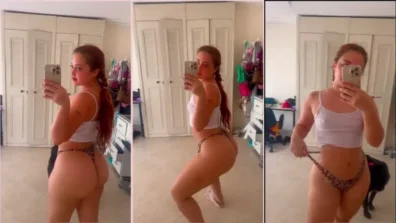 Naughty video of karol alvarado causing in front of the mirror