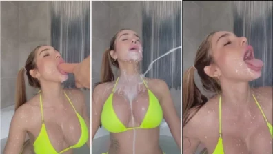 Valentina Rodriguez taking a milk bath