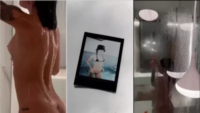 Video where malelly appears naked taking a shower