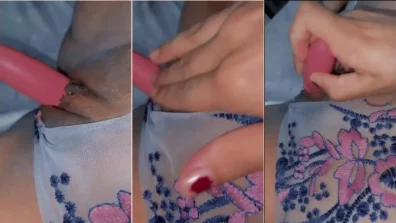 Naked taty Silva with pink vibrator in pussy