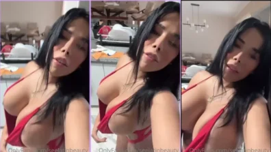 Seletinbeauty video in the kitchen showing off all over